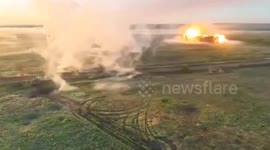 Huge explosions as Ukrainian forces destroy Russian positions on the frontlines