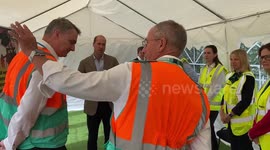 William encourages mental health awareness in building site visit in London, UK
