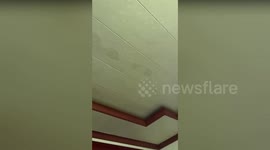 Resident baffled by footprints mysteriously appeared on his living room ceiling in China