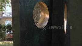 Dame Barbara Hepworth's Three Obliques installed in London, UK