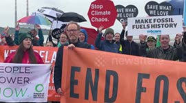 Protest held in response to UN Climate Ambition Summit in Dublin, Ireland