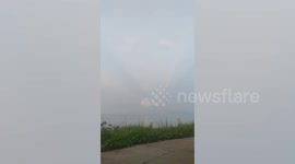 Hazardous volcanic smog clouds Taal Volcano in the Philippines