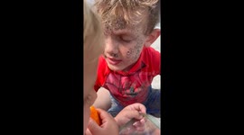 Boy melts mum's heart by tenderly calming down upset younger brother