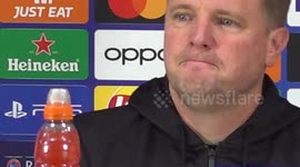 Eddie Howe press conference ahead of AC Milan vs Newcastle in Milan, Italy