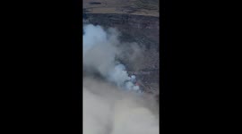 Kilauea eruption Big Island Hawaii shot from helicopter on September 10, 2023
