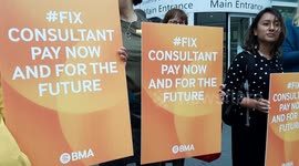 Doctors join picket lines as strikes continue in London, UK