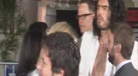 Archive footage of Russell Brand in UK