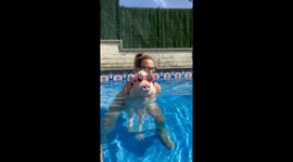 Roxy And Mom Cool Off In The Pool