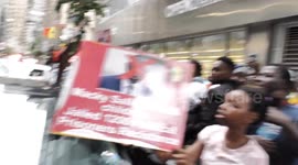 Demonstrators take to the streets during a Senegalese protests against their president Macky Sal.