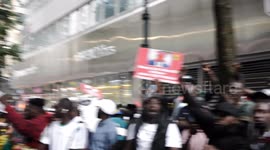 Demonstrators take to the streets during a Senegalese protests against their president Macky Sal.