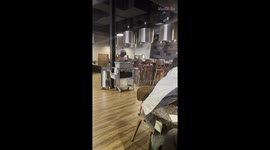 Robot waiter carefully brings the family its order and leaves *Technological Advancements*