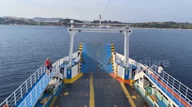 Timelapse of ferry arrival to Tripiti port after departure of Ammouliani island