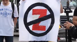 Protest in front of the Russian embassy in Sofia, Bulgaria