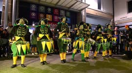 French performance company Transe Express and its illuminated parade show Poupées Géantes (Giant Dolls) wows the crowds which packed the streets of Weymouth in Dorset, UK for the finale of the Dorset Inside Out Festival
