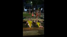 New Orleans locals find pothole so big they turn it into a HOT TUB