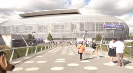 Fans arrive at Stade Pierre Mauroy for England's game in Lille, France