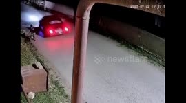 Shocking moment teens deliberately knock child off bike in southern Russia