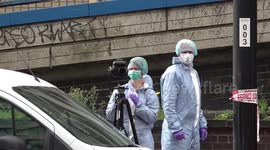 Forensics continue to investigate the scene where a 15-year-old girl was stabbed to death in Croydon, UK