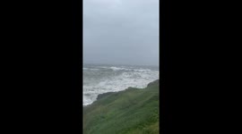 Storm Agnes makes landfall in Tramore, Ireland with giant seas