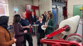 Kate Middleton's Visit to AW Hainsworth Textile Mill in Leeds, UK