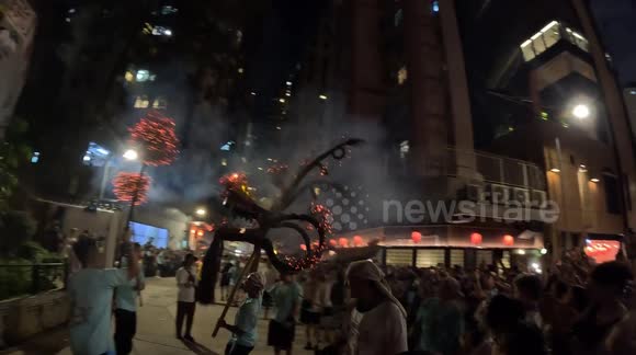 Blazing Through the Streets: The Mesmerizing Fire Dragon Dance returns to Hong Kong's streets