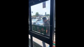 Long Beach, California on Willow and Pacific. There was a guy who ran out of the store with two bottles of wine, and the worker was able to catch him and take back one bottle. The thief, then tried to play victim and talk trash to the cashier while also t