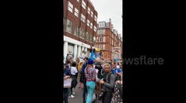 People Demonstrate outside DEFRA headquarters in London, UK