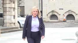 Michelle O'Neill speaks about DUP’s blockade of the Stormont Assembly in Belfast, UK
