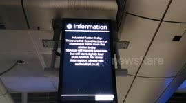 The National Rail Strike Begins footage captured just after midnight