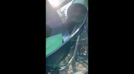 'He fell out!' - Man defeated by a 'wave' while tubing down a water slide!