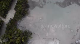 Spectacular drone flight over an active mud vulcano