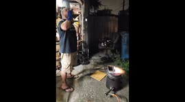 Liquid Aluminum Spilled In Garage