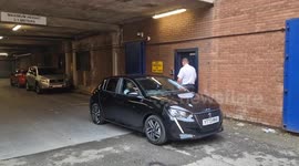 Footage shows football fan who mocked cancer victim getting ushered out the back door of court by staff