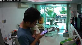 Fan with faulty blades burst open beside baby and father