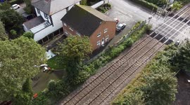 Drone footage of Long Eaton HS2 phase 2 route as future of HS2's Manchester Leg Uncertain Amidst Financial Concern, Long Eaton, Derbyshire, UK