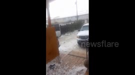US: Icy Flooding On Roads After Hailstorm Pounds Parts Of New Mexico 2