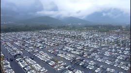 Shaolin Temple has totally packed parking during Chinese national holiday