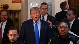 Donald Trump denounces 'Democrat judge' outside civil fraud trial in New York