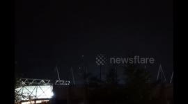 Enigmatic light figure plays ball over St James' Park