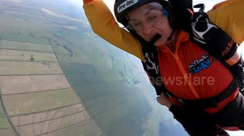 Terrifying video: Skydiving instructor rescues spinning student in dramatic free fall in Russia
