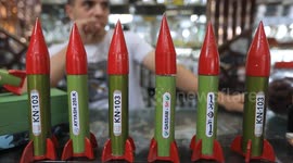 Man Sells Perfumes in Missile-Shaped Containers in Gaza, Palestine