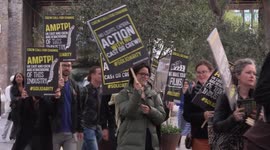 Protesters rally at London Film Festival opening night to demand better for film and TV crews