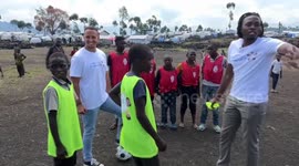 DR Congo football star encourages displaced children with sports