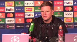 Newcastle boss Eddie Howe post-match cpnference in Newcastle upon Tyne, UK