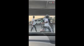 'That's the spot!' - Guy helps a stranger scracth his back on the open road