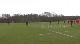 Wales Rugby Team training ahead of six nations clash with England
