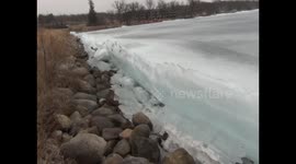 Ice Wall on The Shores of Detroit Lakes