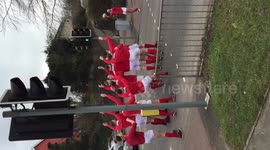 These Welsh rugby players set up a line-out on a busy road ahead of England v Wales