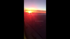 Sunset from plane window