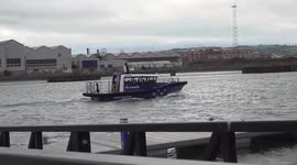 Defence minister praises Northern Ireland industry as she boards ‘flying ferry’ in Belfast, UK